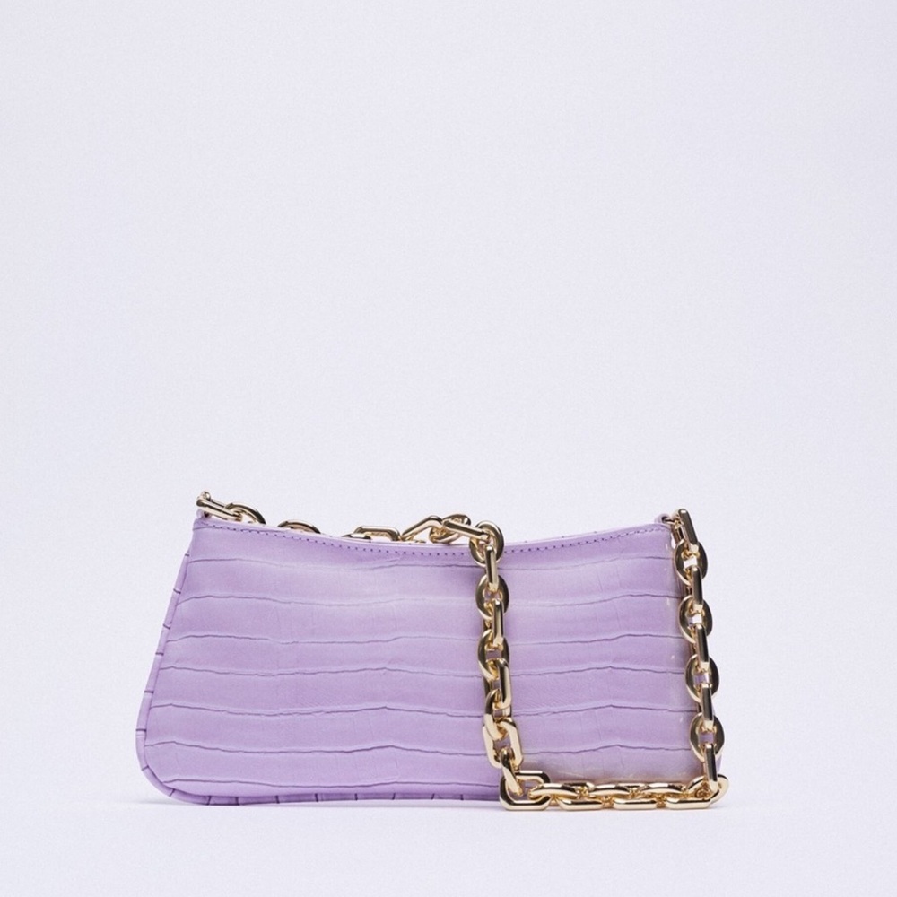 Zara Chain Strap Animal Embossed Shoulder Bag